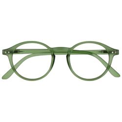 OPULIZE REY Occhiali da Lettura - Montatura Rotonda Retro - Verde Opaco - Uomo Donna - Cerniere a Molla - R56-6 - +3.50