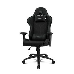 DRIFT Gaming Chair DR110 -DR110BK - profesjonalny fotel do gier, tkanina o wysokiej gęstości, podłokietniki 4D, ciche kółka, tłok klasy 4, pochylenie, poduszki szyjne/lędźwiowe, kolor czarny