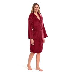 Caleffi Badrock, kvinnor, män, huva, av mjuk frotté 450 g/m², tvättbar vid 40 °C, torktumlare, storlek 1009881, bordeaux, L unisex vuxna, bordeaux, Bordeaux