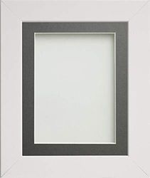 Frame Company Watson Range White 30x20 inch Picture Photo Frame with Grey Mount for Image A2 *Choice of Sizes* Fitted with Perspex