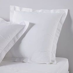 TODAY Essential - Lot de 2 Taies d'oreillers 63X63 cm 100% Coton Uni, Craie