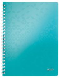 Leitz A4 Flexible Cover Notebook, Ice Blue (Wire Bound, 80 Sheets, Squared Paper, 90 gsm Ivory Paper, Wow Range), Pack of 1