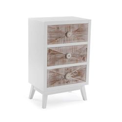 Versa Mesita de Noche Sira Pino Madera MDF 30 x 73 x 45 cm