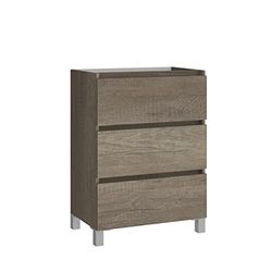 Baikal Mueble de Baño TRIX, Distribución de 3 cajones, con Patas. Melamina 16mm. Distintas Medidas y Acabados Disponibles. Mueble MONTADO