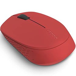 Rapoo - Rato sem fios multimodo, com Bluetooth e conexão de 2,4 GHz, ambidestro com 9 meses de duração da bateria, M100, em vermelho