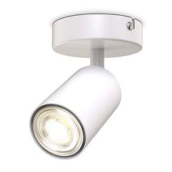 B.K.Licht Faretto da parete o soffitto orientabile, attacco per lampadina GU10 non inclusa, plafoniera in metallo bianco, lampada da soffitto per ingresso, applique per camera da letto o corridoio