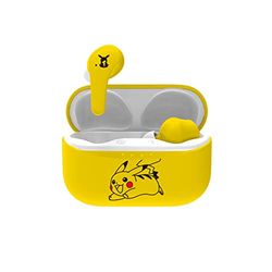 OTL Technologies Ecouteurs sans Fil Bluetooth V5.3 Pokemon Pikachu avec boîtier de Chargement. Jaune