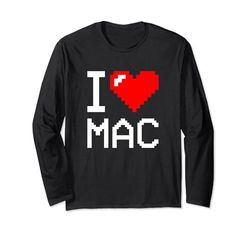 I Heart Mac, I Love Mac Nome personalizzato Maglia a Manica