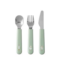 Mepal – Children’s Cutlery 3-Piece Set Mepal Mio – Children's Flatware – Child-Friendly Utensils from 12 Months - Including Knife, Fork & Spoon – Set of 3 - Little Farm