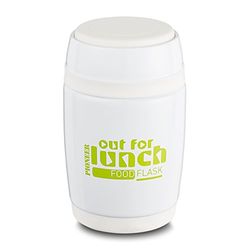 Pioneer Flasque boîte isotherme avec culière à double paroi pour Soupe et/ou Nourriture en acier inoxydable 18/10 – 0,58L, blanc, 8 heures chaud/ froid, antifuite