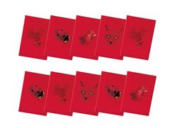 Pigna, Maxi-schrift Monochromo Red, A4, papier binnen 100 g/m², pagina's 72 + showblad, omslag van karton met glans/mat, binnenkant 1R, gelinieerd, verschillende motieven, 10 stuks
