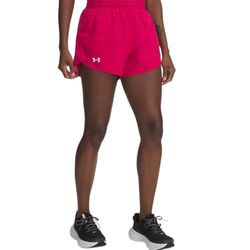 Under Armour UA Fly By 3'' Shorts Pantaloncini, Fucsia sfumato/Fucsia sfumato/Riflettente, XS Donna