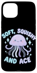 Morbido Squishy e Ace Cute Meduse Asexual Pride Design Custodia per iPhone 15 Plus