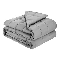 VEVOR Couverture Lestée 11,5 kg Couette Lourde 152x203 cm Toutes Saisons Respirante, avec Perles de Verre, Convient aux Personnes 113-140 kg, pour Soulager Anxiété et Stress, Améliorer Sommeil, Gris