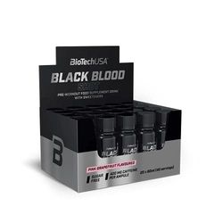BioTechUSA Black Blood Shot | Sugar-Free Pre-Workout Formula | 5 Active Ingredients | 400mg Caffeine | Ready to Drink Ampules | 20 * 60 ml | Pink Grapefruit