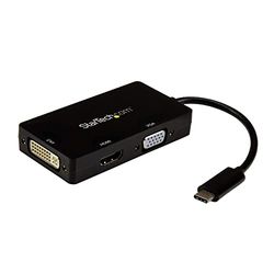 StarTech.com Adaptador USB-C Multipuertos de Vídeo - 4K 30 Hz - USB Tipo C a HDMI/DVI / HDMI - Hub USBC