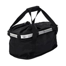 Be Mix VL0020 Cesta de Ciclismo de poliéster con Clip de 24 l, para Ocio, Viaje, Accesorio para el Deporte, Unisex Adulto, Negro, 42.00 x 23.00 x 25.00 cm