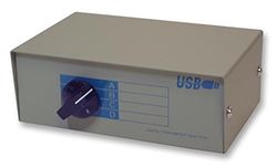 PRO SIGNAL 4-Port USB Data Switch – Manual Rotary Selector, USB Sharing Hub – SB-424