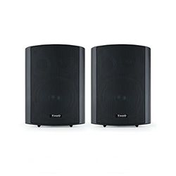 Los Altavoces autoamplificados TQOWS-01B Negros de Pared Son Ideales para Sistemas de Sonido domésticos o comerciales, ofreciendo una Calidad de Audio Superior y una instalación Sencilla.