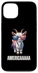 Funny Patriotic Goat Americaaaaa American Flag Case for iPhone 13