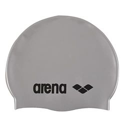 ARENA Unisex - Classic Silicone badmuts voor volwassenen, zilver-zwart (51), NS EU