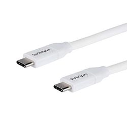 StarTech.com Cabo de 2 m USB-C para USB-C com capacidade para entrega de energia de 5 A - USB TipoC - cabo de carregamento USBC - branco