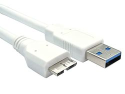 RS PRO USB-kabel, USBA/Micro-USB B, 15 cm USB 3.0 wit