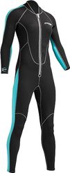 Cressi Lido Lady Monopiece Wetsuit 2mm, Muta Monopezzo Neoprene Ultrastretch-Donna, Nero/Blu (Acquamarina), XL/5