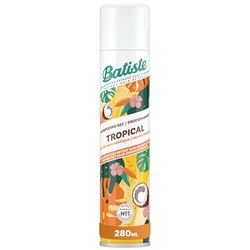 Batiste Shampooing Sec, Tropical, Rafraichit les Cheveux et Apporte du Volume, Parfum Noix de Coco et Ananas, Absorbe Excès de Sebum, Sans Rinçage, 280ml