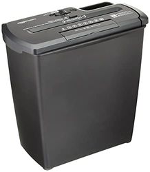 Amazon Basics Destructeur de Documents/Cartes de crédit/CD , 7-8 Feuilles Coupe de bande, Noir