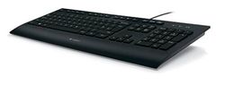 Logitech K280e Pro Bekabeld Business Toetsenbord voor Windows, Linux en Chrome, USB-aansluiting, polssteun, spatwaterdicht, PC/laptop, Italiaanse QWERTY-lay-out - zwart