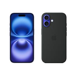 Apple iPhone 16 (512 GB) - Ultramarijn + Siliconenhoesje met MagSafe - Zwart