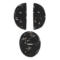 Original Dooky Universal Pads Romantiska blad svart bältesskydd & bälteskudde lämplig för åldersgrupp 0+ och 3 och 5-punktsremmar för babystol, barnvagn, buggy och bilstol, svart