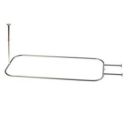 Zenna Home NeverRust Barre de douche pour baignoires autoportantes et pieds à griffes Chromé 71 x 152 cm