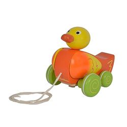 Eichhorn 100002423 – nachziehente, cabeza y alas móviles, madera de abedul, 16.5 cm , color/modelo surtido