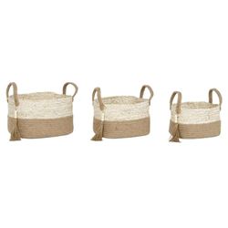 CESTA SET 3 MAIZ TRENZADO YUTE 41X30X33 CON ASAS