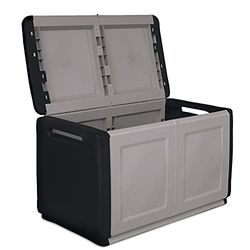 Art Plast - Coffre de rangement 230L Gris Noir 96 x 53 x H57cm Poignées de transport Design Jardin Extérieur