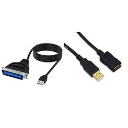 Sabrent Cavo Adattatore per Stampanti da USB a Parallel IEEE 1284 (CB-CN36) & Amazon Basics Cavo prolunga USB 2.0 A maschio A femmina, 2 m