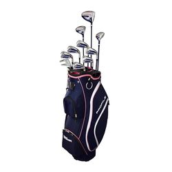 Wilson Profile Completo Donna Car, Set, Navy/Rosa Oro/Argento, Standard