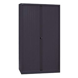 BISLEY ET412194S5633 Armoire EuroTambour 4 tablettes 5 Oh l 1200 mm, Métal, 5633 volet Roulant Noir, Corps Noir, 43 x 120 x 198 cm