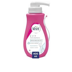 Veet Crema Depilatoria per il Corpo da Usare sotto la doccia da Donna con Dosatore, Pelle Sensibile, 400 ml