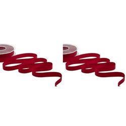 Furlanis - Poly Cotone, Nastro In Policotone Opaco Per Confezioni Regalo, Decorazioni, Bomboniere - Rosso, 15 mm x 25 m (Confezione da 2)