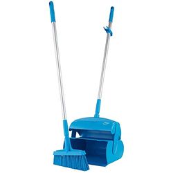 Vikan Hygiene 56613 Dustpan Set geschlossen mit Broom, Blau, 320 x 1170 mm/4