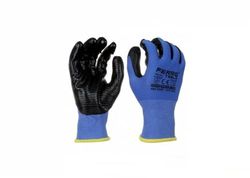 DRW Guantes Trabajo nitrilo sin Costura 4121X Grip 13 Azules 12 Juegos Talla M