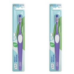 TEPE Nova Medium, Toothbrush for Teenagers and Adults, with Ergonomic and Non-Slip Handle, Assorted Colors (Pack of 2)