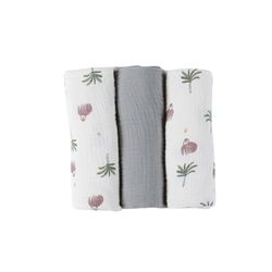 Noukie's - Lot de 3 Langes Mix & Match - 70x70cm - Mousseline Coton - Gorille