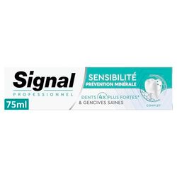 SIGNAL - Professionnel Dentifrice Prévention Minérale - Complet - des dents 4x plus fortes - 88% d'ingrédients d'origine naturelle - 75ml