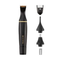 Remington Cortapelos Nariz y Orejas T-Series Detail Kit, Recortador Pelos Nariz, Orejas, Cejas y Vello Facial, Recortador Vertical y Rotativo, 2 Peines, Cortador Precisión y Peine Ajustable - NE7000