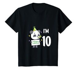 Niños Cumpleaños número 10 para los amantes de los pandas, niños y niñas de 10 años Camiseta