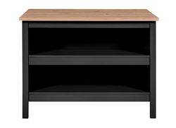 Inter Link - Keukeneiland - middeneiland - werkblad - keukenkast met planken - melamine gecoat - lengte 124 cm - hoogte 82 cm - diepte 75 cm - Helina zwart/Artisan